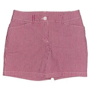 Jones New York Sport Mid-Rise Textured Stretch Pink & White Shorts Women's 4